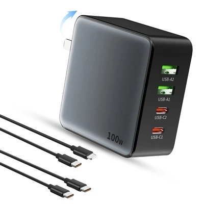 USB-зарядное устройство с несколькими разъемами мощностью 100 Вт